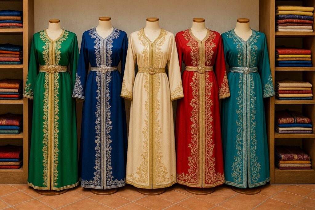 Différents couleurs de Caftan marocain