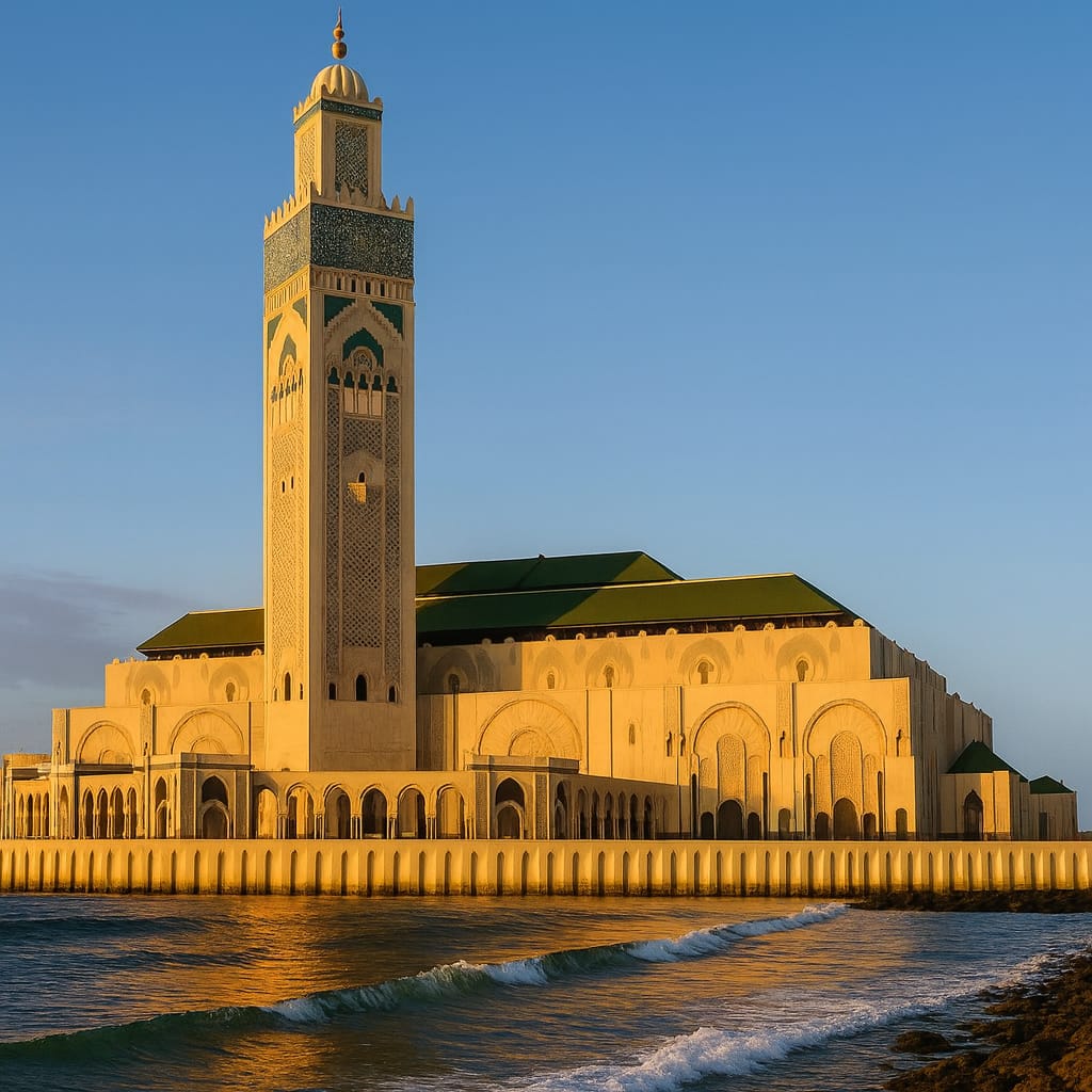 Mosquée Hassan II au bord de l'océan